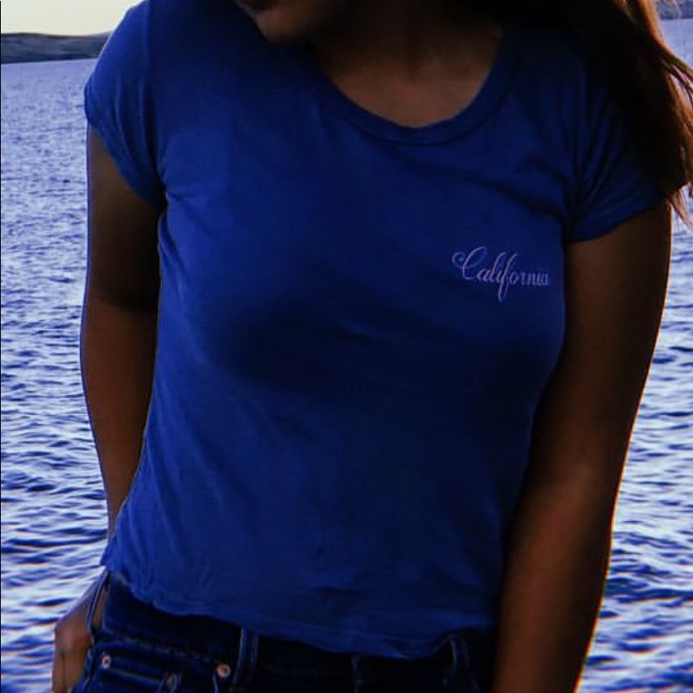 Light blue California cropped tee